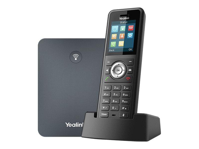 Yealink W79P - Cordless VoIP phone - with Bluetooth interface with caller ID - IP-DECT - 3-way call capability - SIP, SIP v2, RTCP-XR, VQ-RTCPXR - black, classic gray