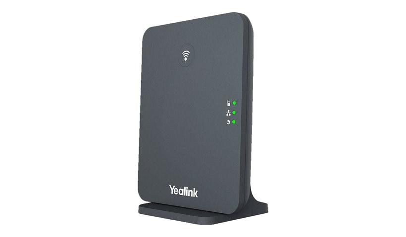 Yealink W70B - Cordless phone base station / VoIP phone base station with caller ID - IP-DECT - 3-way call capability - SIP, SIP v2, SRTP, RTCP-XR, VQ-RTCPXR - classic gray