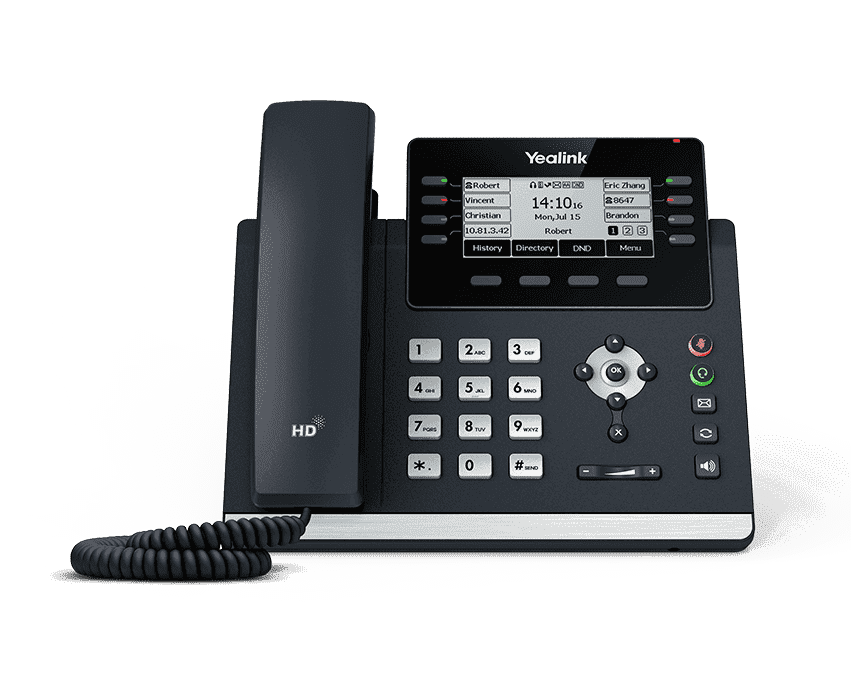 Yealink SIP-T43U - VoIP phone with caller ID - 3-way call capability - SIP SIP v2 - 12 lines - classic gray power supply included