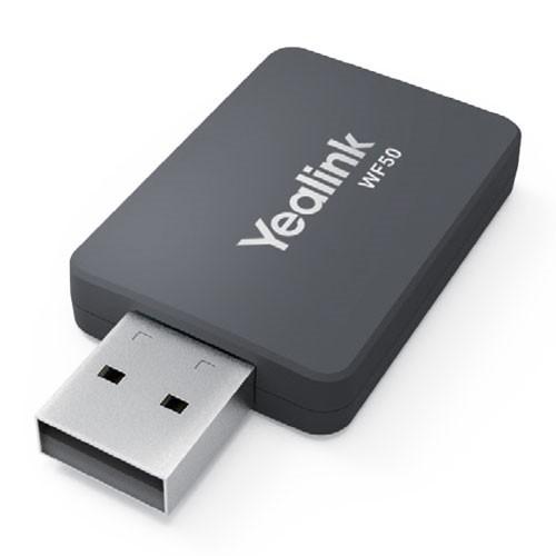 Plug-and-play USB Wi-Fi adapter for compatible Yealink IP phones. Dual-band 802.11a/b/g/n/ac, up to 433Mbps on 5GHz or 150Mbps on 2.4GHz, with WEP/WPA/WPA2/WPA2-Enterprise security. Not intended for PCs or laptops.