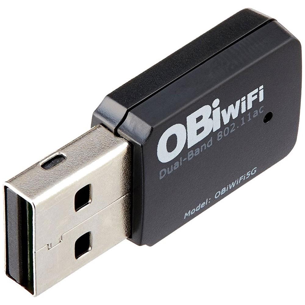 Poly OBiWiFi5G USB wireless adapter adds 2.4/5GHz 802.11ac Wi-Fi connectivity to compatible Poly VVX IP phones and OBi VoIP ATA devices, letting them connect over Wi-Fi instead of wired Ethernet.